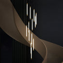 Axyaa LED Copper Staircase Chandelier for Duplex Villa Hotel Lobby Indoor Lighting