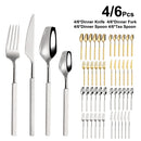 Axyaa Gold Cutlery Set Stainless Steel 304 Tableware Knife Fork Spoon Dinner Set