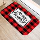 Axyaa Red Plaid Print Door Mat: Non-Slip Home Kitchen Bathroom Carpet