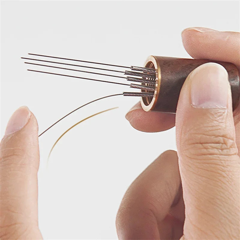 Axyaa Stainless Steel Espresso Stirrer Wood Handle Barista Tool