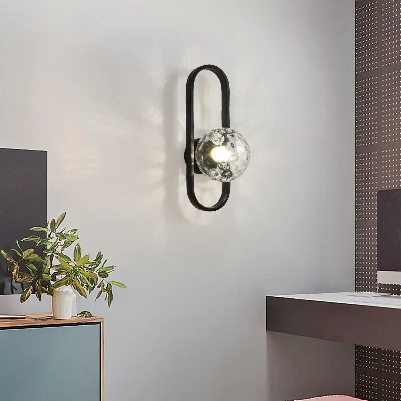 Axyaa Minimalist LED Glass Wall Sconce for Bedroom and Living Room