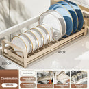 Axyaa Stainless Steel Dish Storage Rack Drawer Organizer