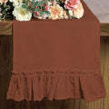 Axyaa Romantic Ruffled Cotton Table Runner - Rural Style Dining Table Decor