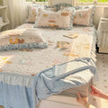 Axyaa Winter Milk Fleece Bed Skirt - Thickened Single Piece Mattress Cover