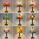 Axyaa Red Rose Stained Glass LED Table Lamp 8 Inches
