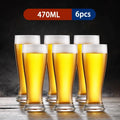 Axyaa High Waist Beer Glass 470ML - Streamlined Whiskey Glass for Bar Party