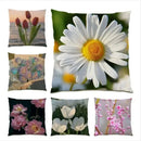 Axyaa Daisy Print Pillowcase: Square Flower Cushion Cover for Home Decor