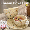 Axyaa Korean Floral Ceramic Bowl: Elegant INS Style for Home Dining