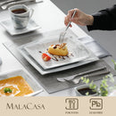 Axyaa Marble Grey Porcelain Dinnerware Set for 12