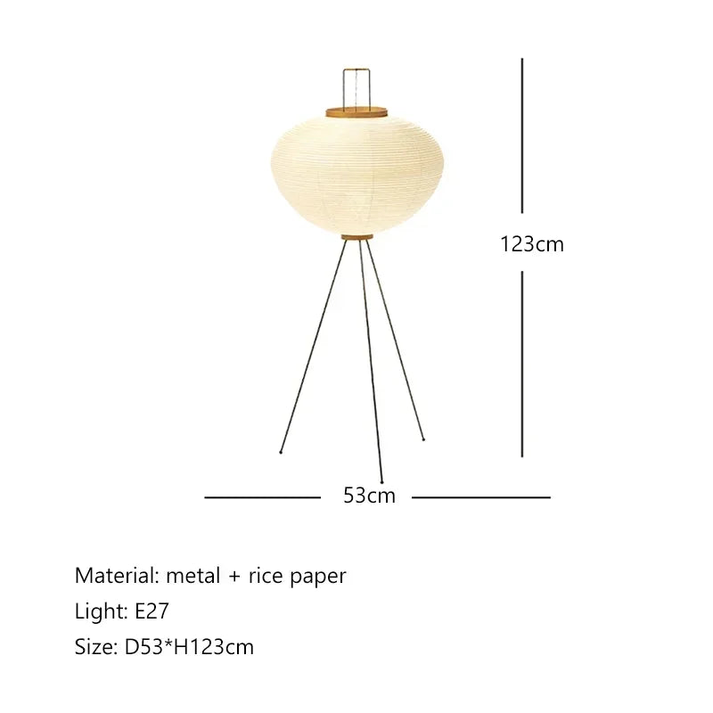 Nordic Retro Handmade Xuan Paper Floor Lamp LED Light for Axyaa Brand