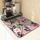 Axyaa Leopard Kitchen Drying Mat - Quick Dry Antiskid Tableware Mat