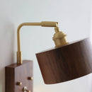 Axyaa Walnut Wood LED Wall Sconce Vintage Copper Vanity Light