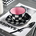 Ceramic Coffee Mug Set Creative Hand-painted Tea Cup with Saucer by Axyaa