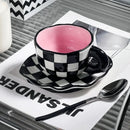 Ceramic Coffee Mug Set Creative Hand-painted Tea Cup with Saucer by Axyaa