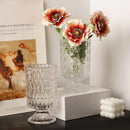 Axyaa Red Glass Vase for Stylish Living Room Decor, Elegant Hydroponic Flower Arrangement