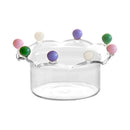 Axyaa Clear Glass Fruit Plate Bowl - Large Capacity Dessert Ice Cream Dish