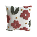 Axyaa Floral Embroidery Throw Pillow Case - 45X45 Decorative Cushion Cover