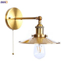 Axyaa Loft LED Wall Lamp Gold Pull Chain Switch Vintage Industrial Luminaire