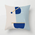 Abstract Geometric Mountain Pillowcase Blue Polyester for Sofa Hotel Office Seat Cushion Cover