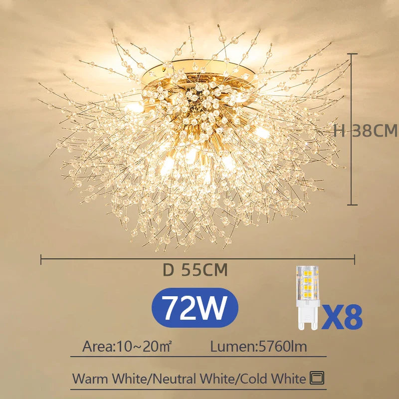 Axyaa Nordic LED Crystal Chandelier Ceiling Light for Home Decor