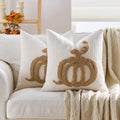 Embroidered Pumpkin Chenille Plush Pillowcase by Axyaa