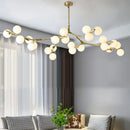 Axyaa Black Gold LED Glass Ball Chandelier for Living Room Kitchen Bedroom Decor