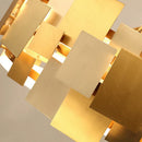 Axyaa Golden Stainless Steel Rotating Chandelier for Living Room