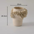 Axyaa Ceramic Wreath Edge Vase for Floral Arrangement and Room Decoration