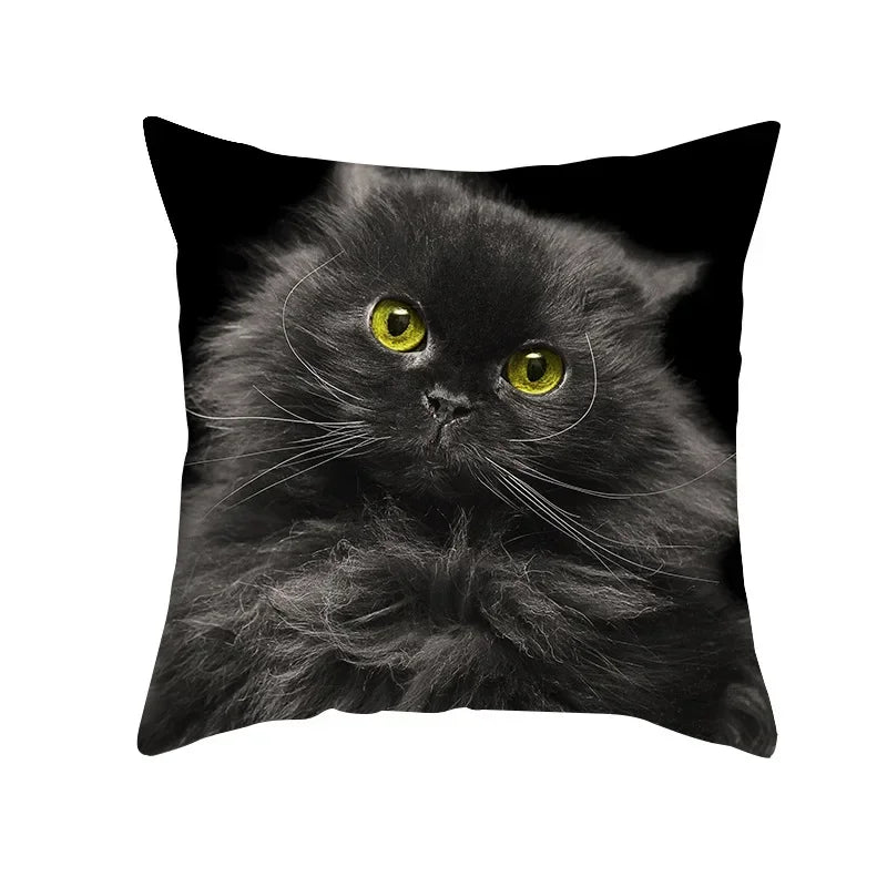 Axyaa Black Cat Pillowcases - Cute Kitty Design for Animal Lovers