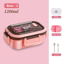 Axyaa 3 Grid Fruit Cartoon Lunch Box for Kids, Multi-function Organizer