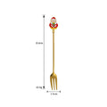 Axyaa Stainless Steel Christmas Dessert Set - Creative Cartoon Cutlery