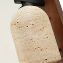 Axyaa Yellow Cave Stone Bedside Wall Lamp in Walnut for Wabi Sabi Style