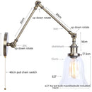 Axyaa Industrial Swing Arm LED Lamp with Pull Chain Switch