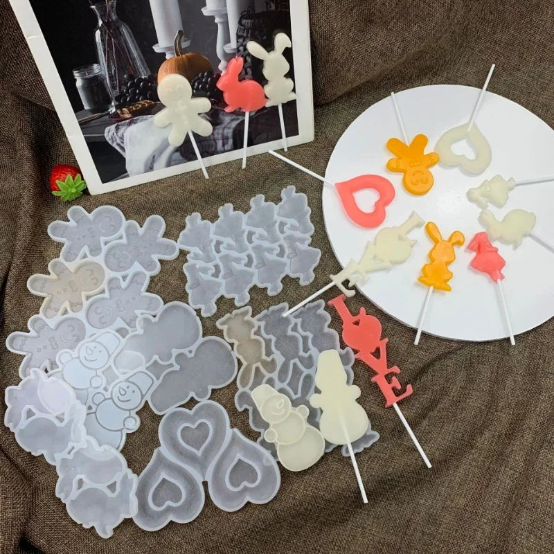 Axyaa Silicone Lollipop Molds Cake Decorating Chocolate Baking Mould