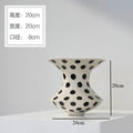 Axyaa Wave Point Ceramic Double Ear Vase: Elegant Decorative Vase for Flowers & Hydroponics
