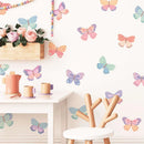 Axyaa Watercolour Butterflies Decals - Peel and Stick Vinyl Wall Art for Nursery and Kids Room