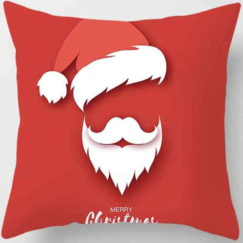 Christmas Elk Print Pillowcase 45x45cm for Sofa, Car, Bedroom & Living Room Decor
