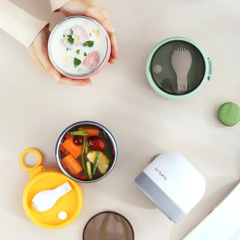 Axyaa Stainless Steel Thermal Soup Cup with Spoon Lunch Box