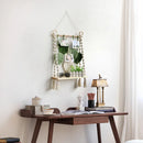 Axyaa Boho Macrame Wall Hanging Shelf Wood Decor for Bedroom Living Room