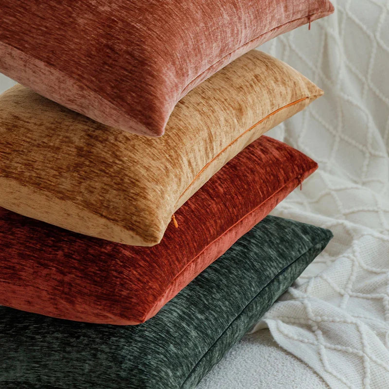 Axyaa Soft Chenille Pillow Cover for Bedroom, Living Room, Sofa - Modern Simple Style