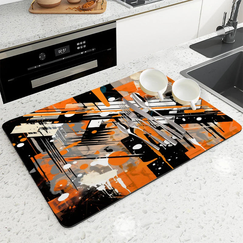 Axyaa Geometric Lines Absorbent Drying Mat