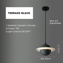 Axyaa Moon Planet Design Cement Pendant Light with G9 LED for Modern Dining Room