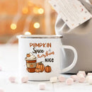 Axyaa Pumpkin Spice Enamel Mug - Festive Fall Home Decor & Gifts