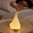 Axyaa Duck Patting Silicone Night Light: Rechargeable LED, Cute Children's Lamp, Home Decor