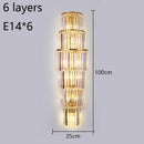 Axyaa Luxury Crystal Wall Lamp for Hotel Lobbies, Villas, and Living Rooms