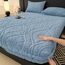 Luxurious Axyaa Fleece Jacquard Geometric Bed Sheet for Single/Double Mattress