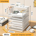 4-Tier Paper Tray Storage Box with File Holder for Desk Organization by Axyaa