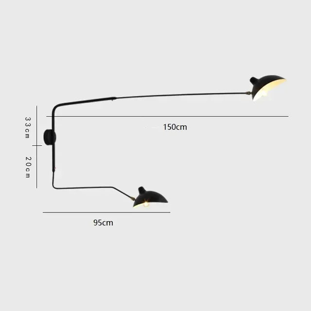 Axyaa Nordic LED Wall Light with Adjustable Long Arm for Living Room & Bedroom