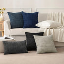 Axyaa Striped Corduroy Throw Pillow Covers - Boho European Style for Home Decor