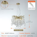 Axyaa Golden Branch Crystal Chandelier for Minimalist Living Room Home Lighting